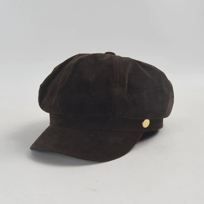 キャスケット 英国レトロスタイル Maillard Suede Cap